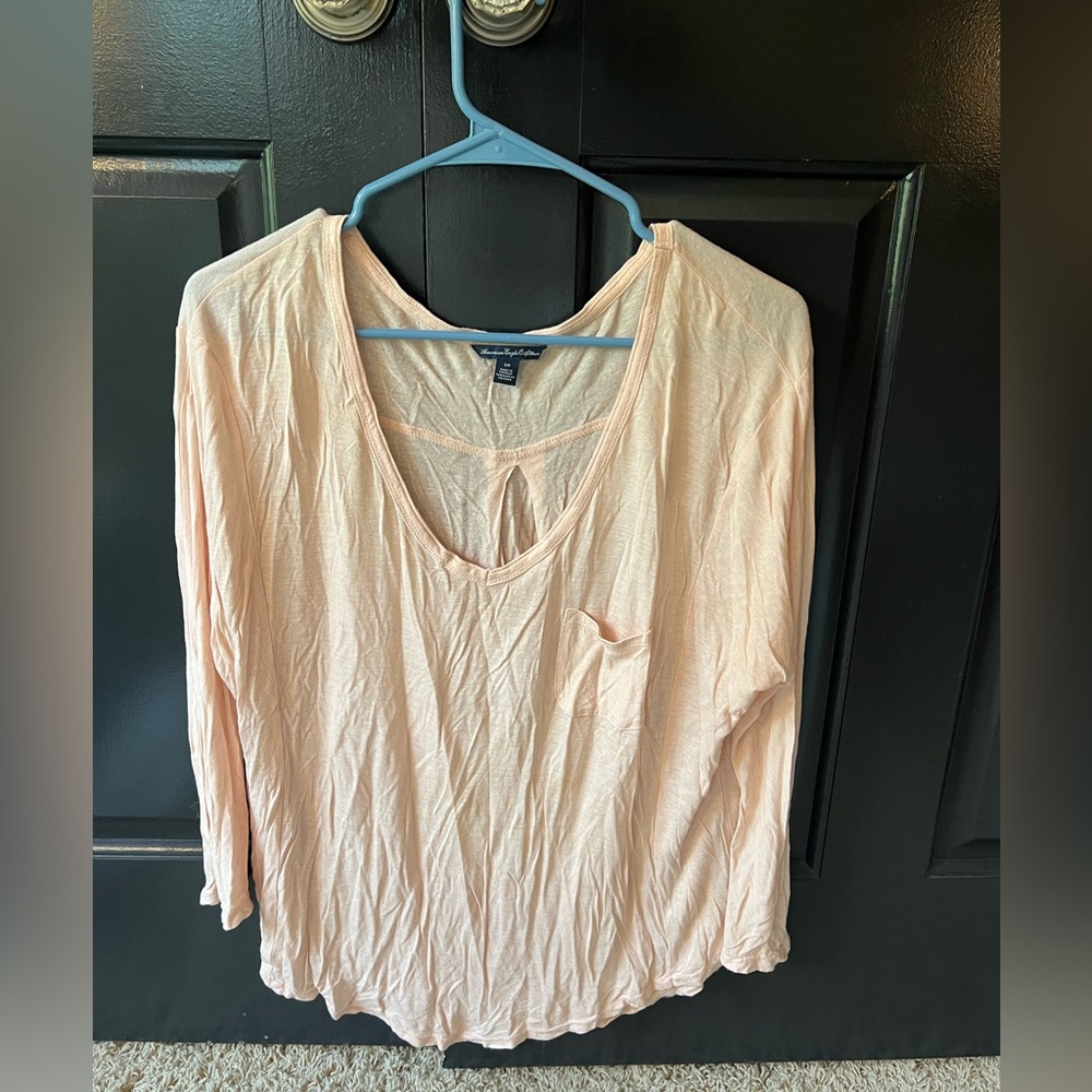 American Eagle Outfitters Light Pink Blouse